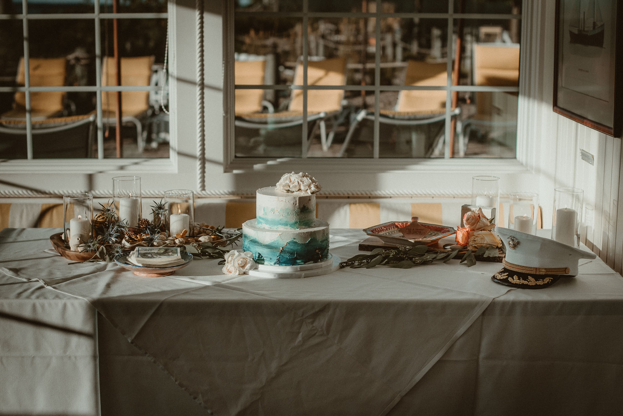 Wedding cake table.