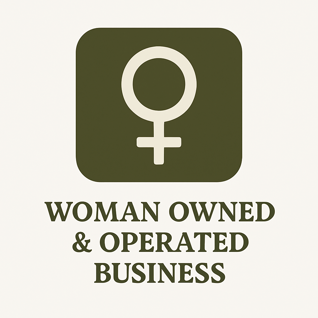 Woman owned and operated business symbol.