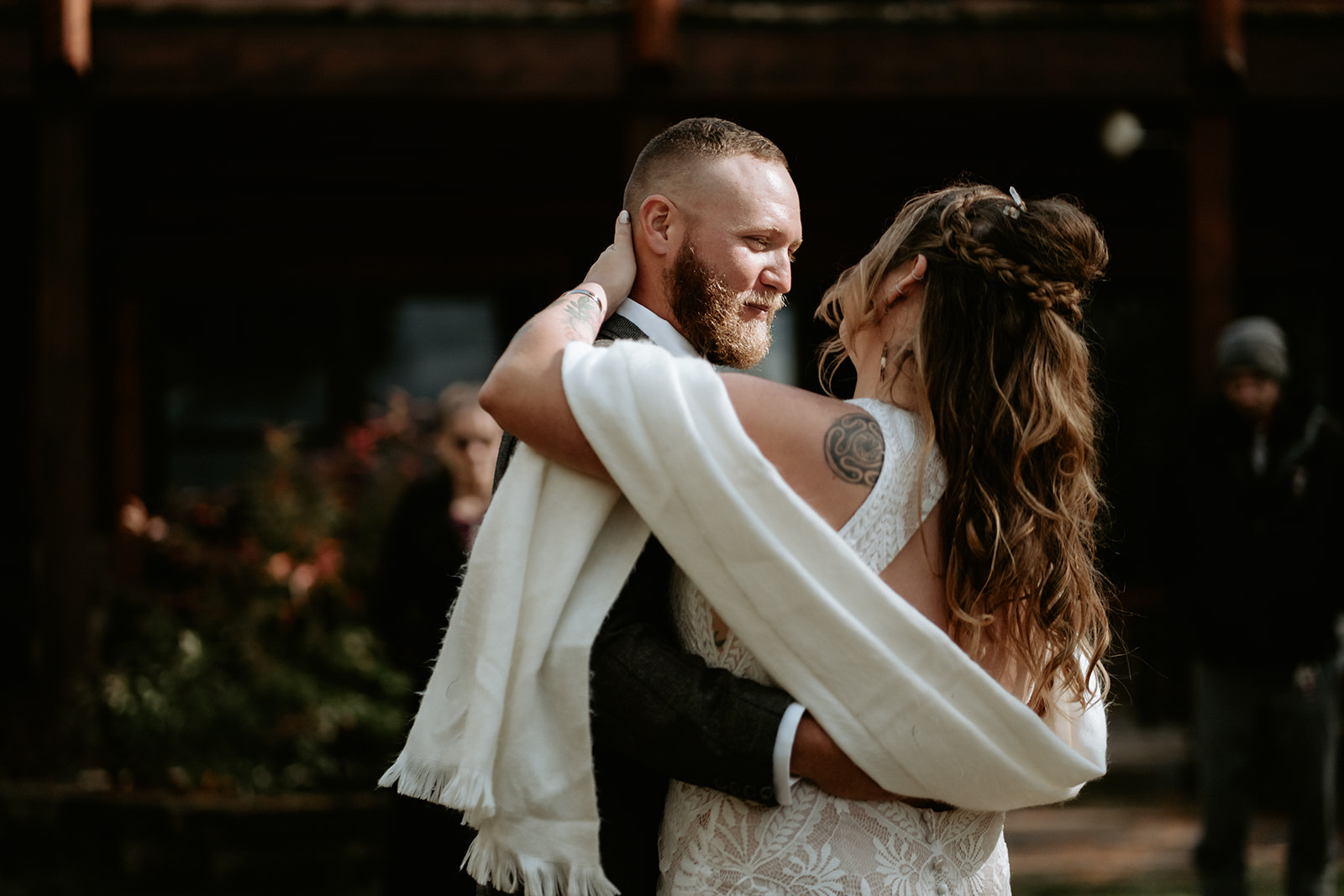 Couple dancing on their elopement day in Michigan's Upper Peninsula.